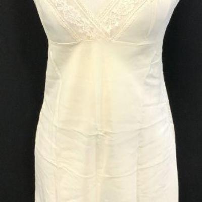 Cream Slip Dress Nightgown W Floral Lace
