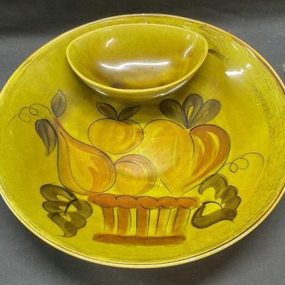 Los Angeles Pottery Ceramic Chip & Dip Bowl
