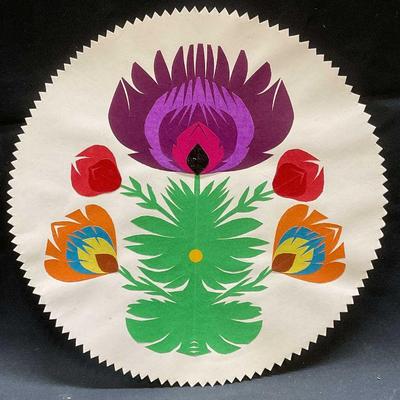 Sgn W Rutkowska Wycinanka Flower Cut Out
