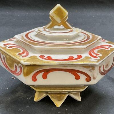 Vtg Furstenberg Gilt Porcelain Trinket Box
