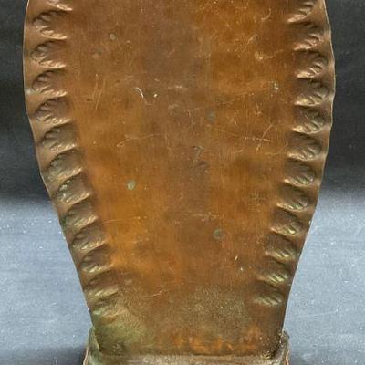 Vtg Hammered Copper Wall Sconce Candle Holder
