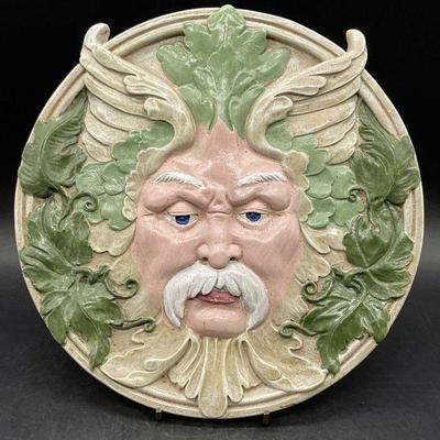 Bacchus / Dionysus Figural Round Wall Plaque

