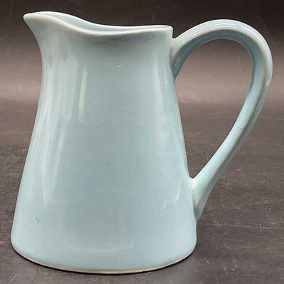 Vintage Blue Ceramic Creamer, USA
