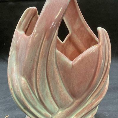 MCM Vtg West Coast Pottery Floral Leaf Vase
