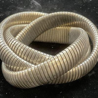 Vintage Silver Tone Intertwined Bracelet
