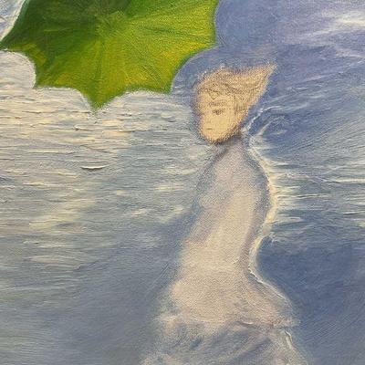 Woman with Umbrella Oil Painting
