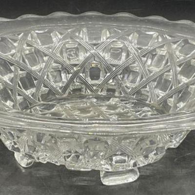 Vintage Cut Glass Footed Bowl
