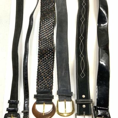 Lot 6 Assorted Womens Leather Belts

