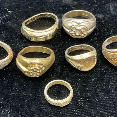Group Lot Vintage 18k Gold Plated Rings
