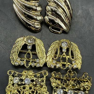 Lot 3 Vintage Gold Tone Metal Belt Buckles
