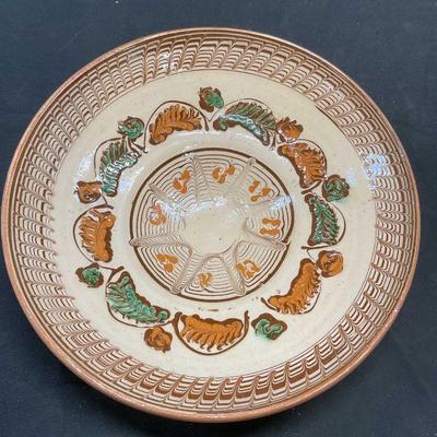 Vintage Signed Handmade Ceramic Wall Plate
