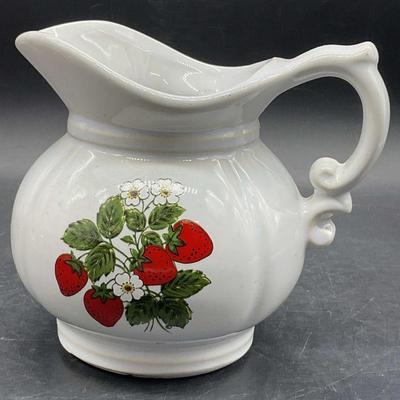 MCCOY POTTERY Vintage Strawberry Motif Pitcher
