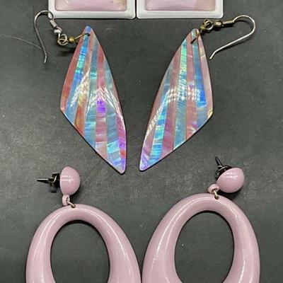 Lot 3 Vintage Chunky Geometric Fashion Earrings
