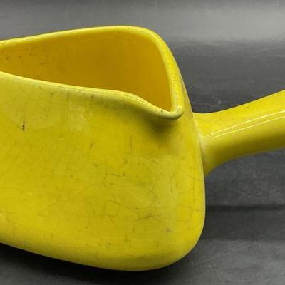 CALIF USA Vintage Yellow Pottery Fondue Sauce Pot
