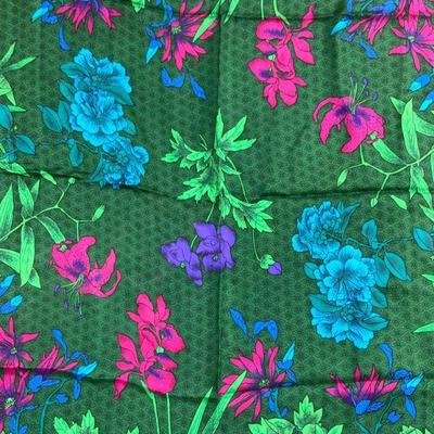 Hand Rolled Floral Detailed Silk Scarf
