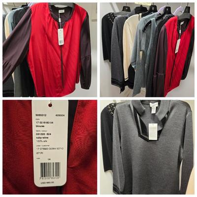 7 Designer Tops: AKRIS Punto, Cashmere L, Ellen Tracy 
