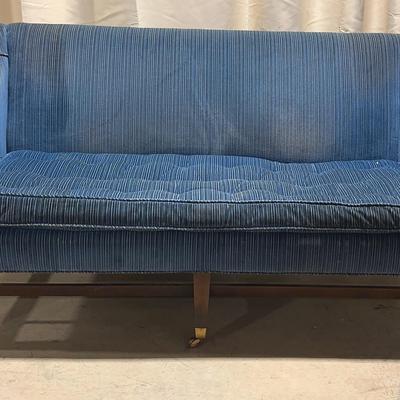 Blue Three Seat Upholstered Sofa