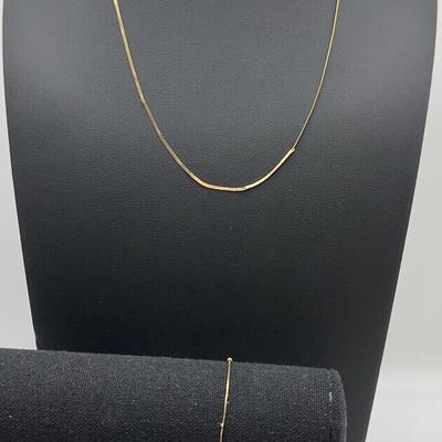 14kt Gold Necklace And Bracelet 