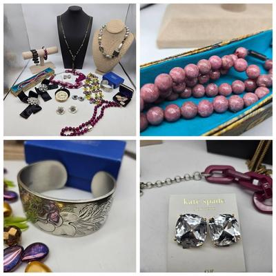 Pewter Bracelet, Kate Spade Earrings, Costume Jewelry 