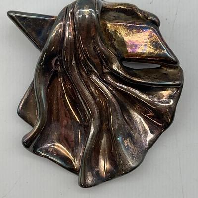 Vintage Sterling Bat Ami Israel Signed Modernist Brooch/pendant