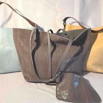 Two Burano Vegan Leather Tote Pocket Hobo And Sorial Tote 