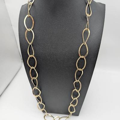 14K Gold Open Chain Link Necklace