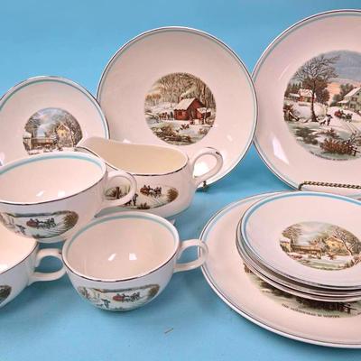 "Currier & Ives" Homestead In Winter Collection 