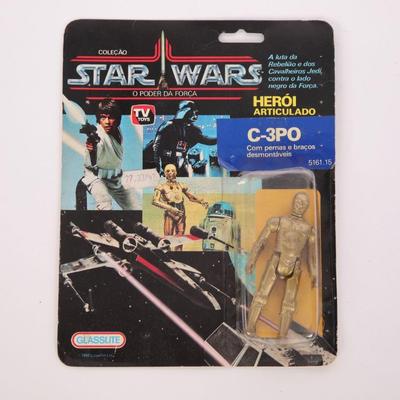 Vintage Brasilian Glasslite Star Wars C3PO action figure- moc