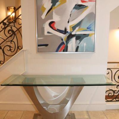 Designer steel and glass Award Table