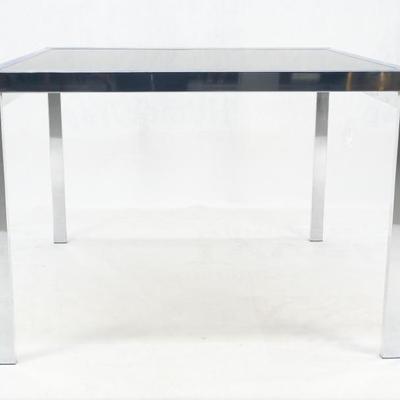 Mid-Century MOdern chrome and glass dining table- Milo Baughmann