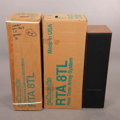Polk Audio floor speakers with boxes