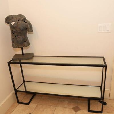 Glass and metal console table