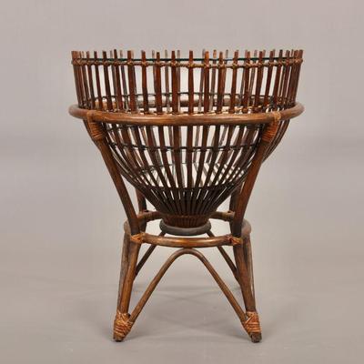 Mid-Century Modern fish Trap basket table #1