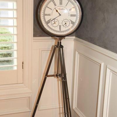 Large clock on tripod