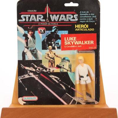 Vintage Brasilian Glasslite Star Wars Luke Skywalker action figure- moc