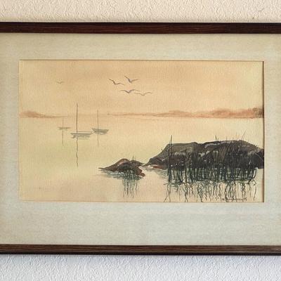Watercolor Landscape Signed Art By B Coopersmith 