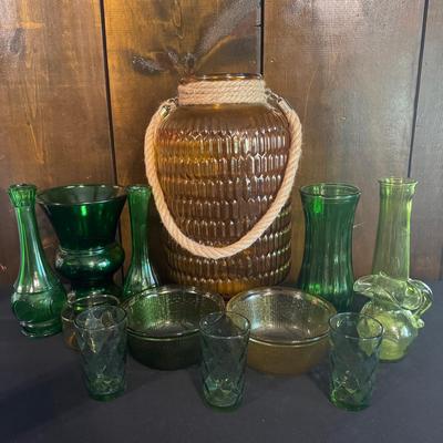 Green and Amber Glass
