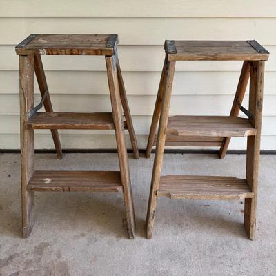 Vintage Wooden Ladders 