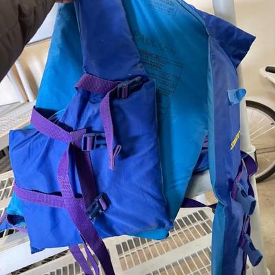 Boat life vests whole family plus dog one 