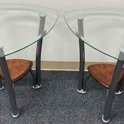 Glass Side Tables x2