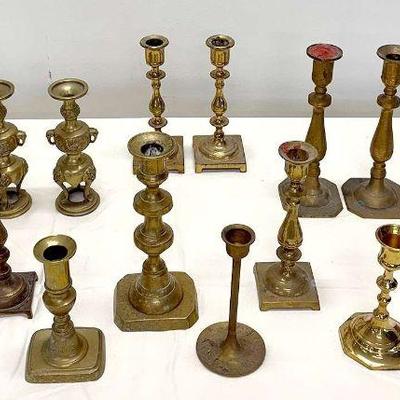 Brass Candlesticks & Vases