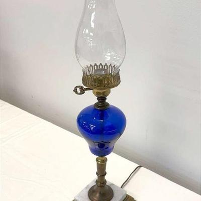 Vintage Cobalt Blue Lamp