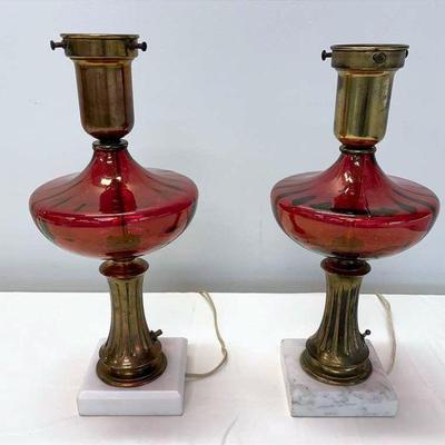 Vintage Ruby Red Lamps