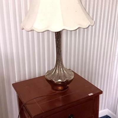 Vintage Lamp & Modern Side Table 
