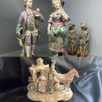 Maruyama Bisque Figurines, 18” & 12”