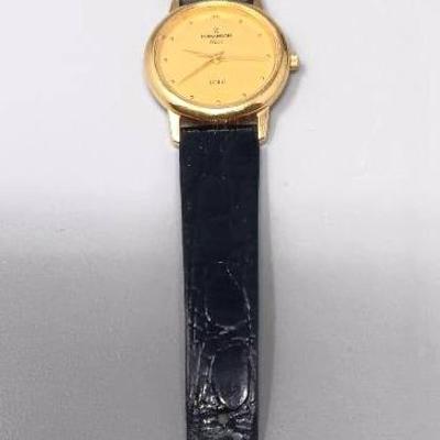 Romanson Eleve 18k Gold & Leather Watch 