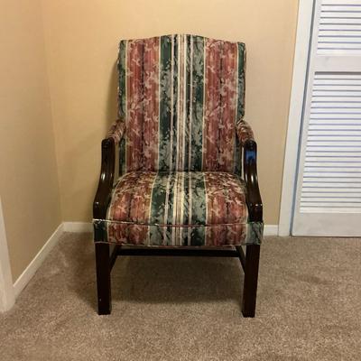 Upholstered And Wood Accent Chair