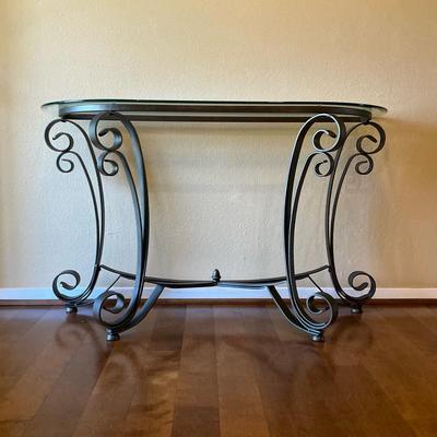 Metal And Glass Console Table 