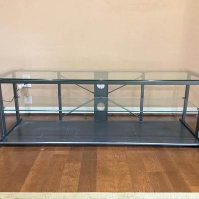 Glass And Metal Entertainment Stand