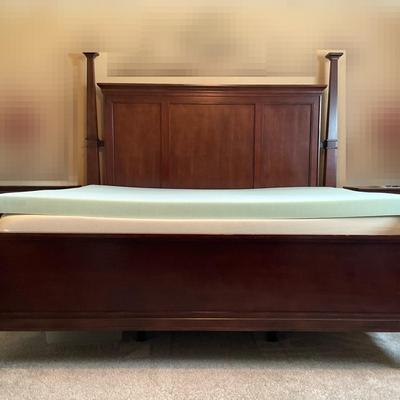Craftsman-Inspired King-Size Bed & Mattress Set